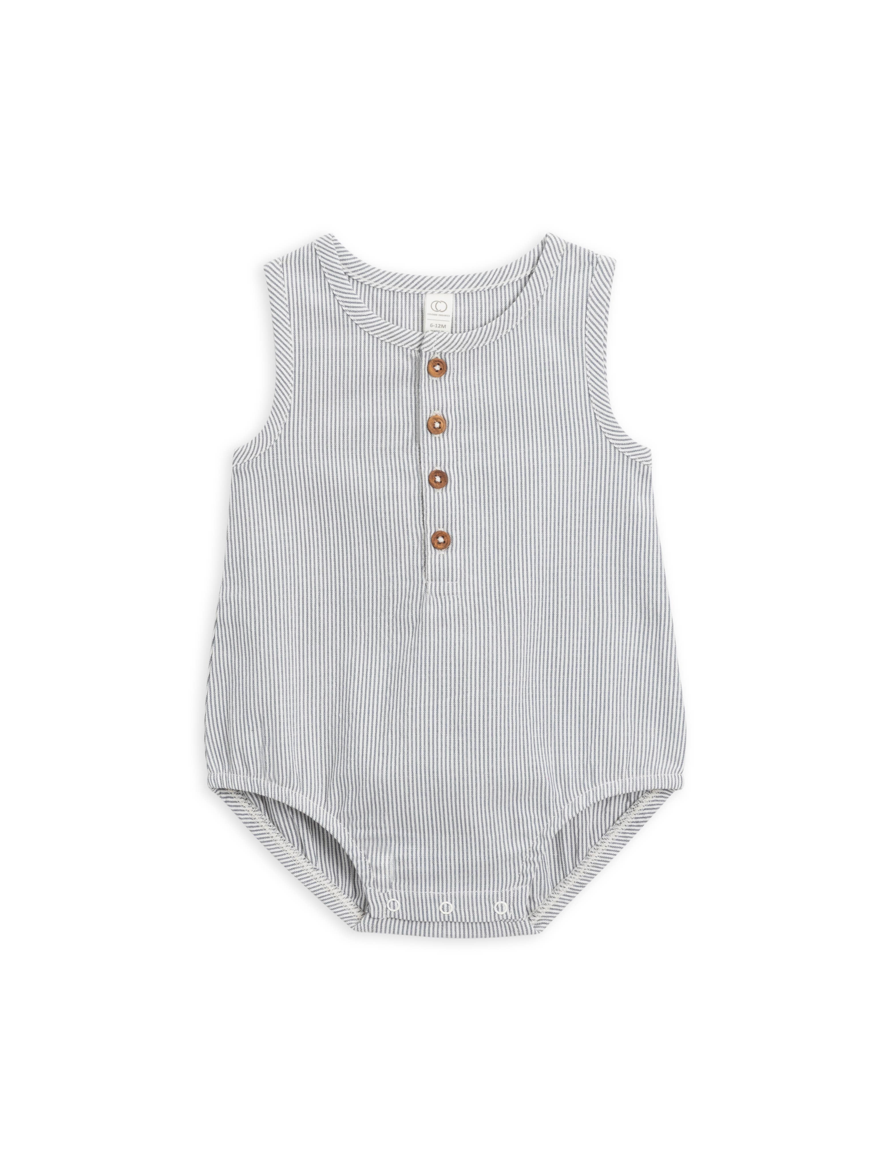 Image of Colored Organics - Organic Baby Wren Seersucker Bubble Romper